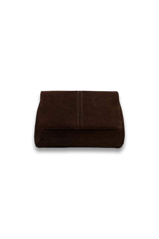 The Fold Bag Deep Brown Suede