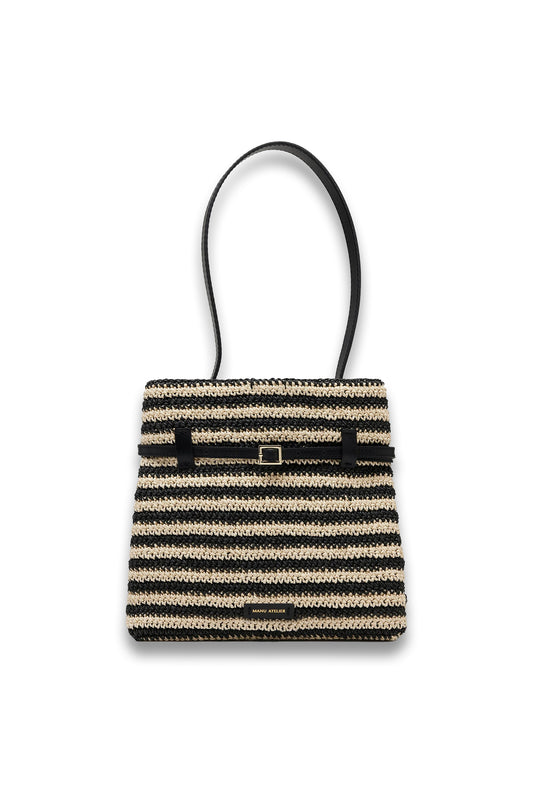 Mini Tote du Jour Ecru Crochet & Black Soft