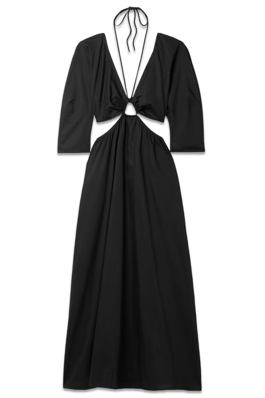 Shaina Cutout Organic Cotton-poplin Dress