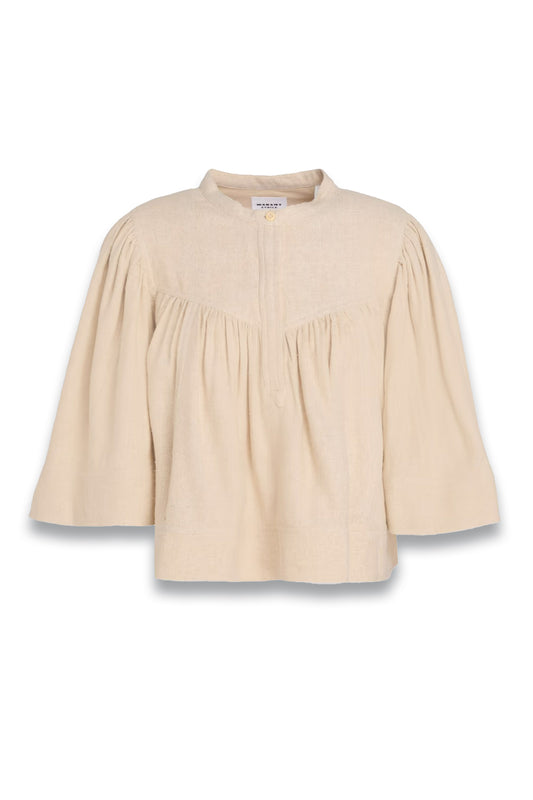 Juline Gathered Silk-Gauze Top
