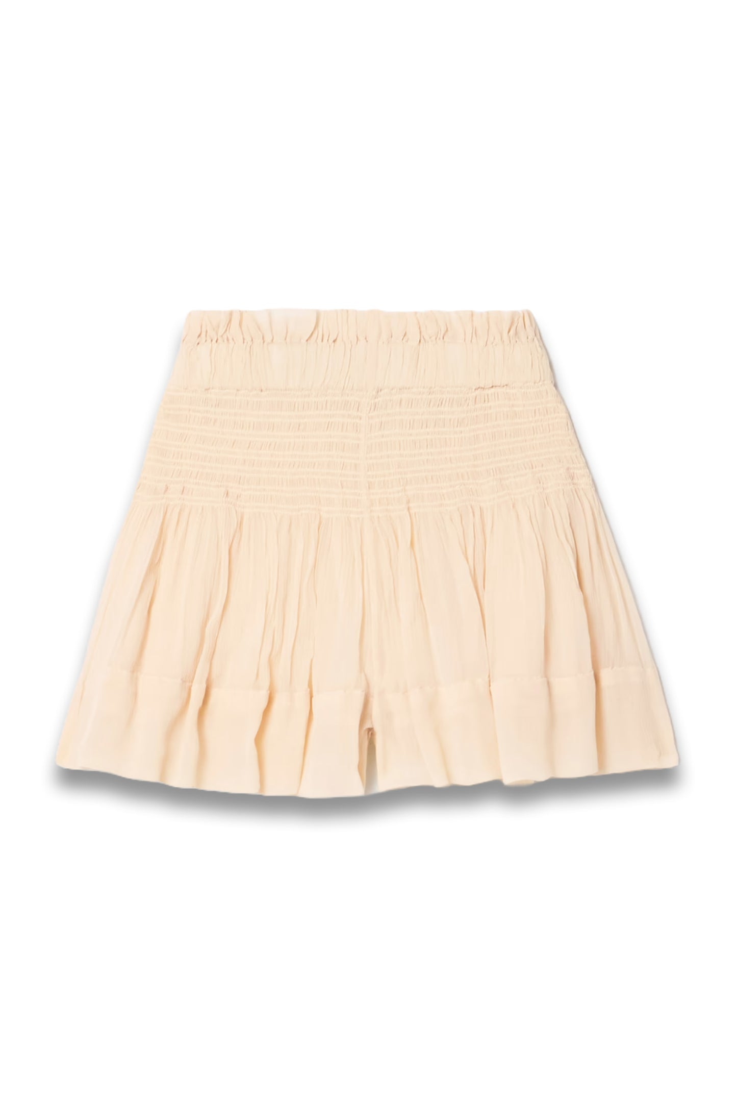 Maelly Shirred Silk-Crepon Shorts