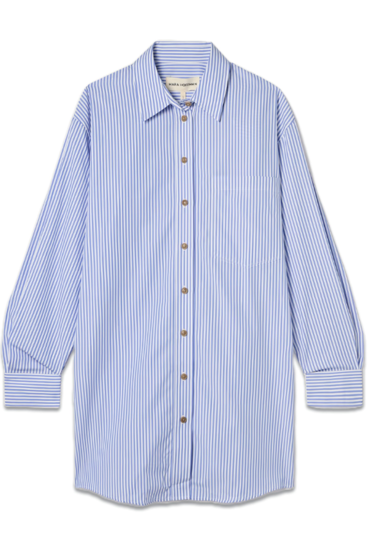+ NET SUSTAIN Hailey Striped Organic Cotton-Poplin Shirt