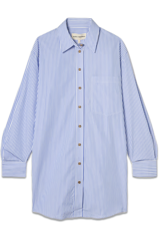 + NET SUSTAIN Hailey Striped Organic Cotton-Poplin Shirt