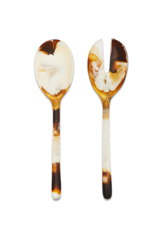 Stone Marbled-resin Salad Servers