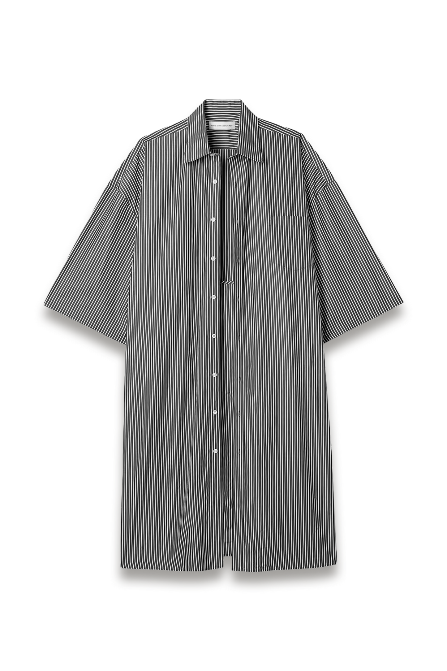 Layered Striped Cotton-poplin Midi shirt Dress
