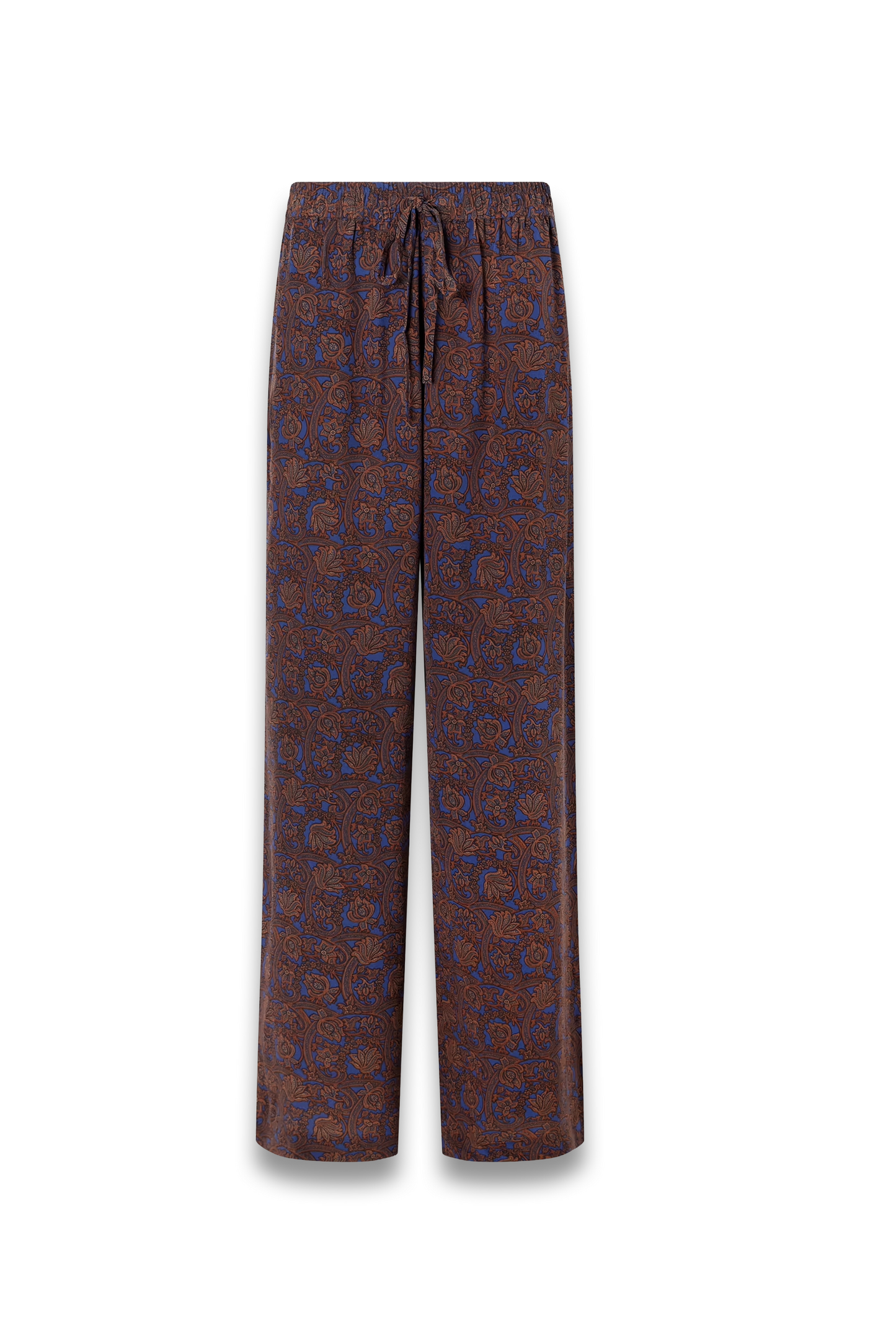 Printed Silk-Crepe de Chine Straight-Leg Pants