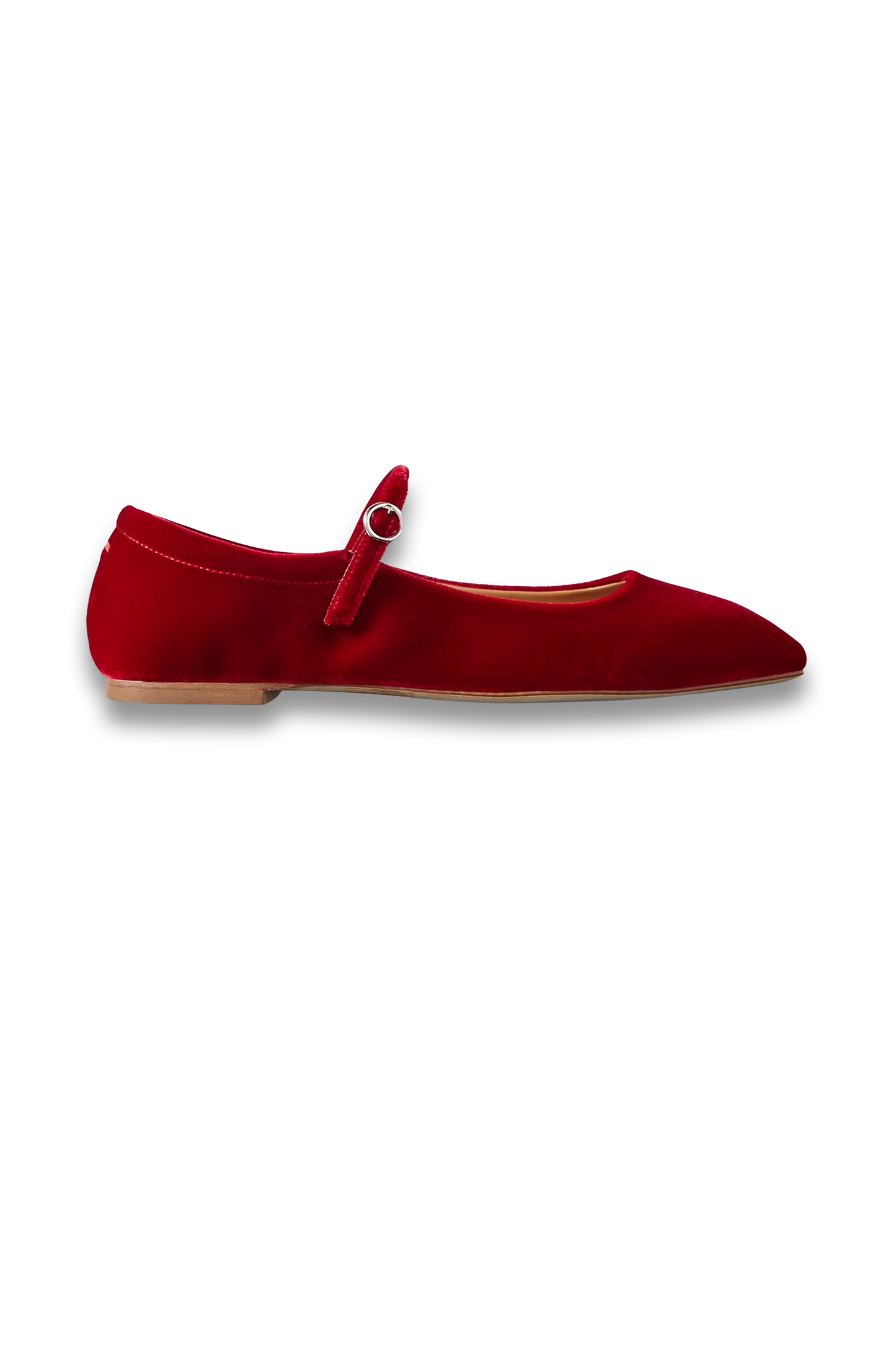 Uma Velvet Mary Jane ballet Flats Red