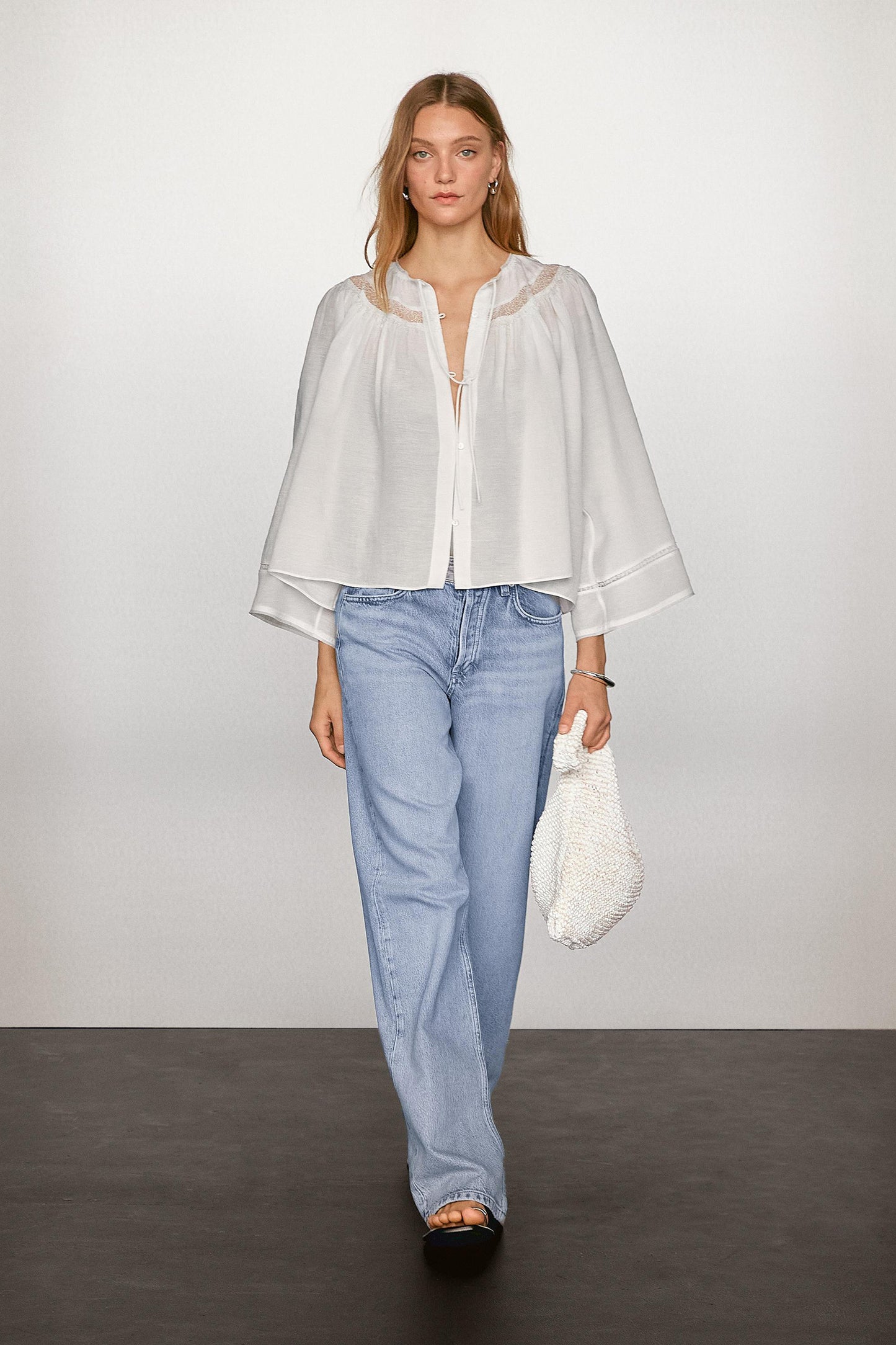 Flowing Blouse With Lace Detail