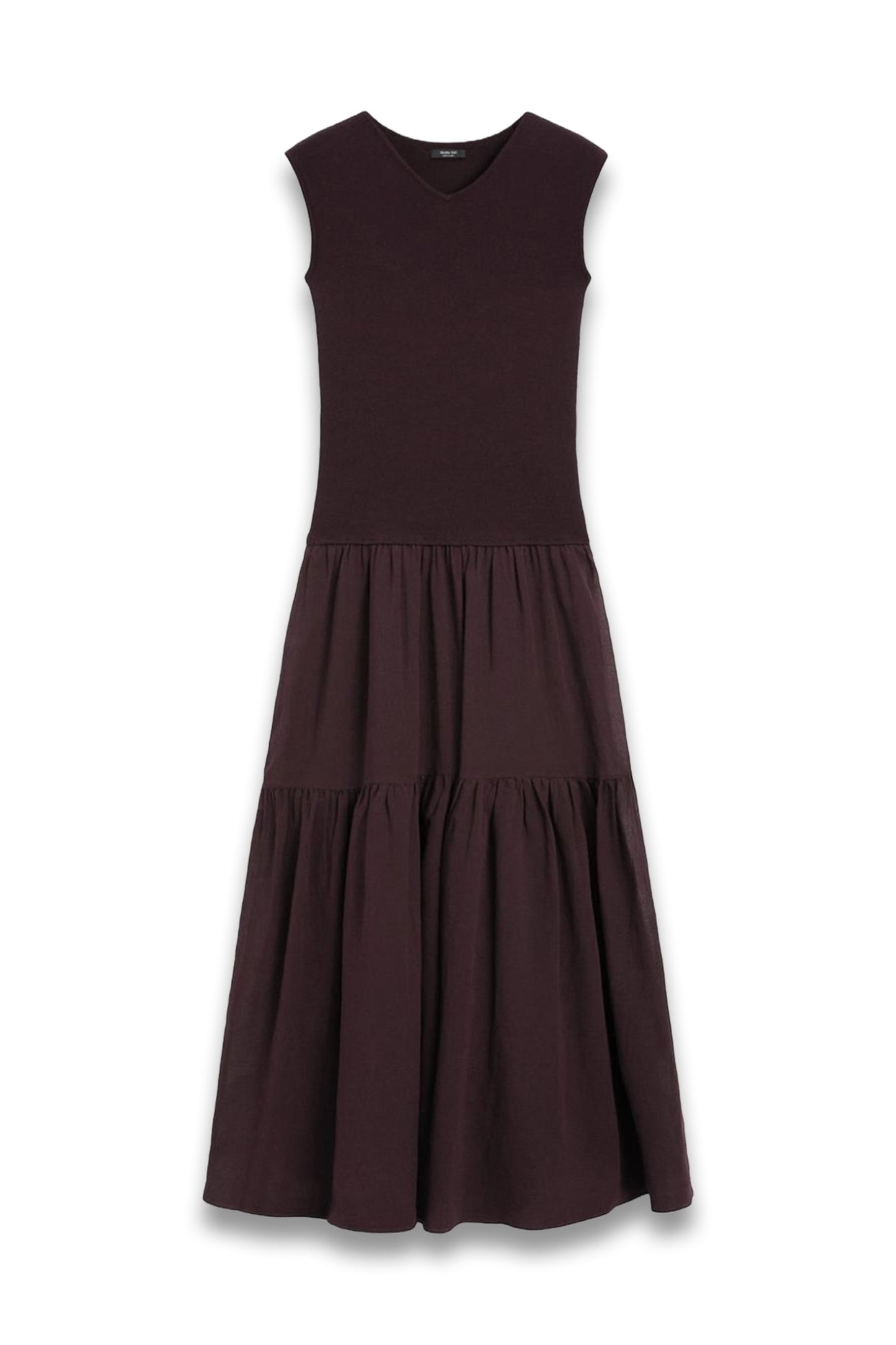Cotton Blend Contrast Flounce Dress