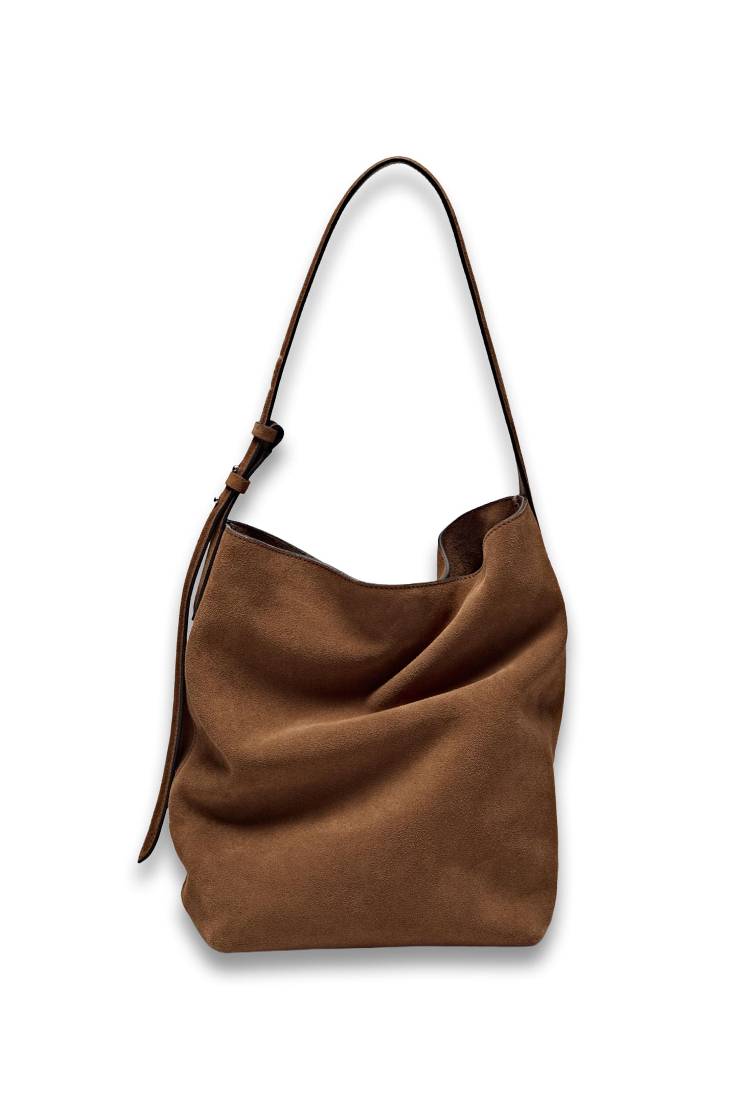 Split Suede Leather Bucket Bag