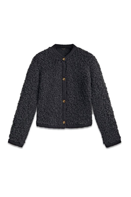 Bouclé Knit Cardigan With Buttons