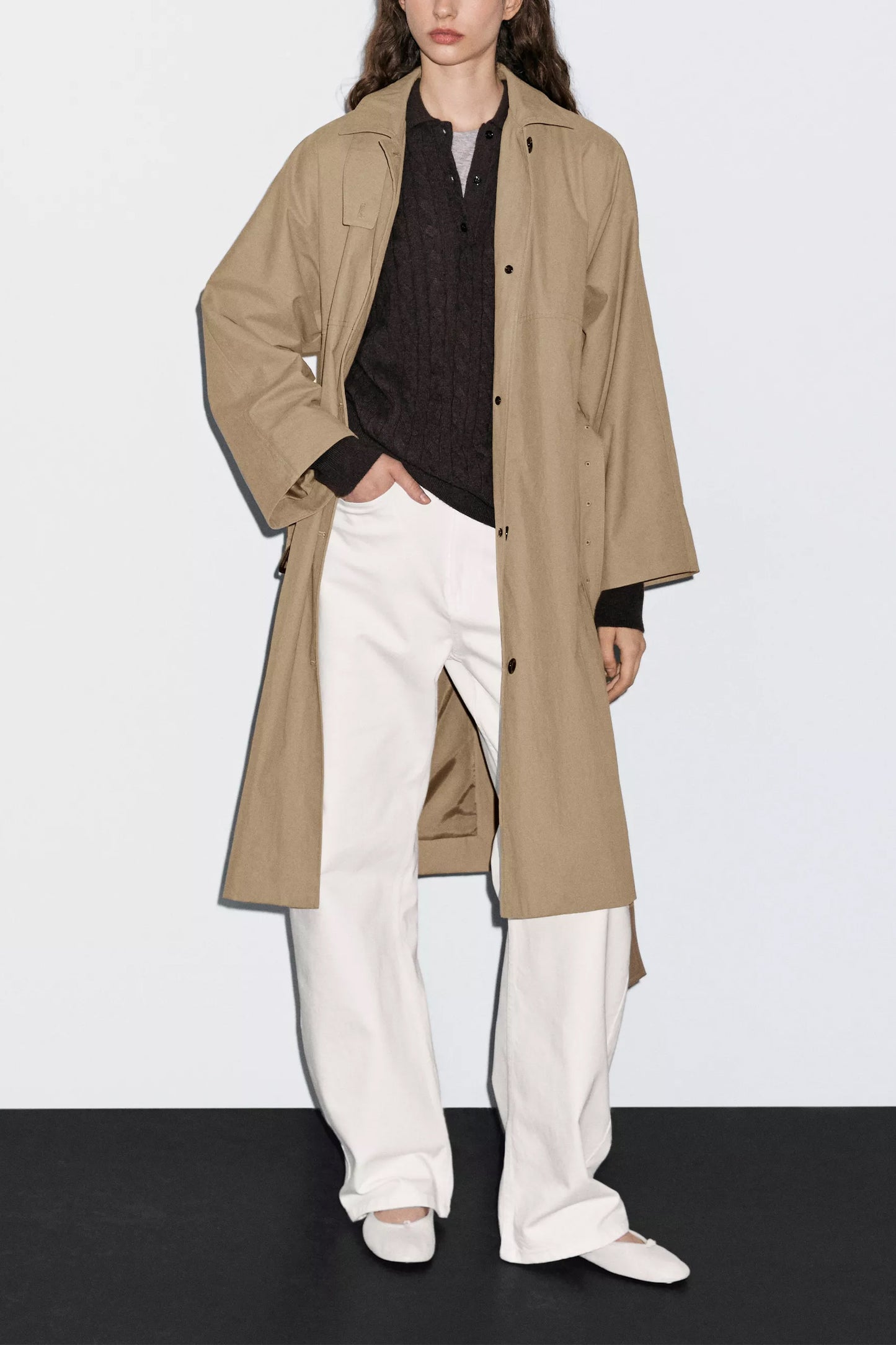 Cotton Blend Trench Coat