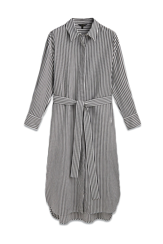 Striped Shirt Dress with Belt
