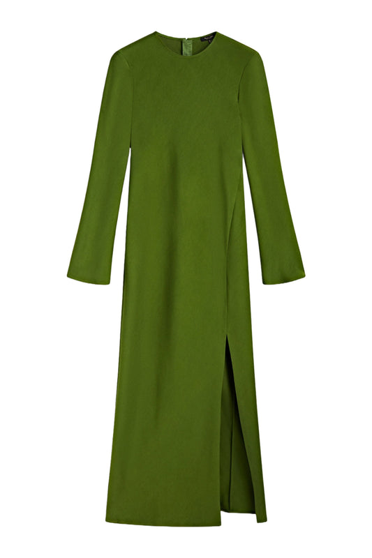 Flowing Long Sleeve Dress with Opening Detail