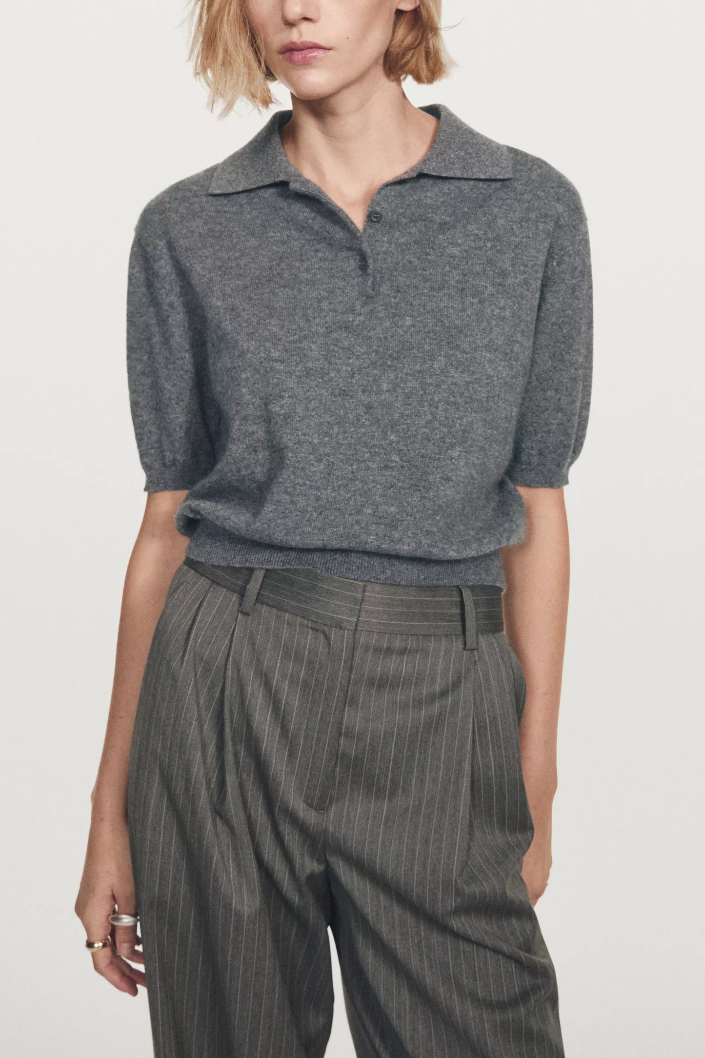 100% Cashmere Knit Short Sleeve Sweater