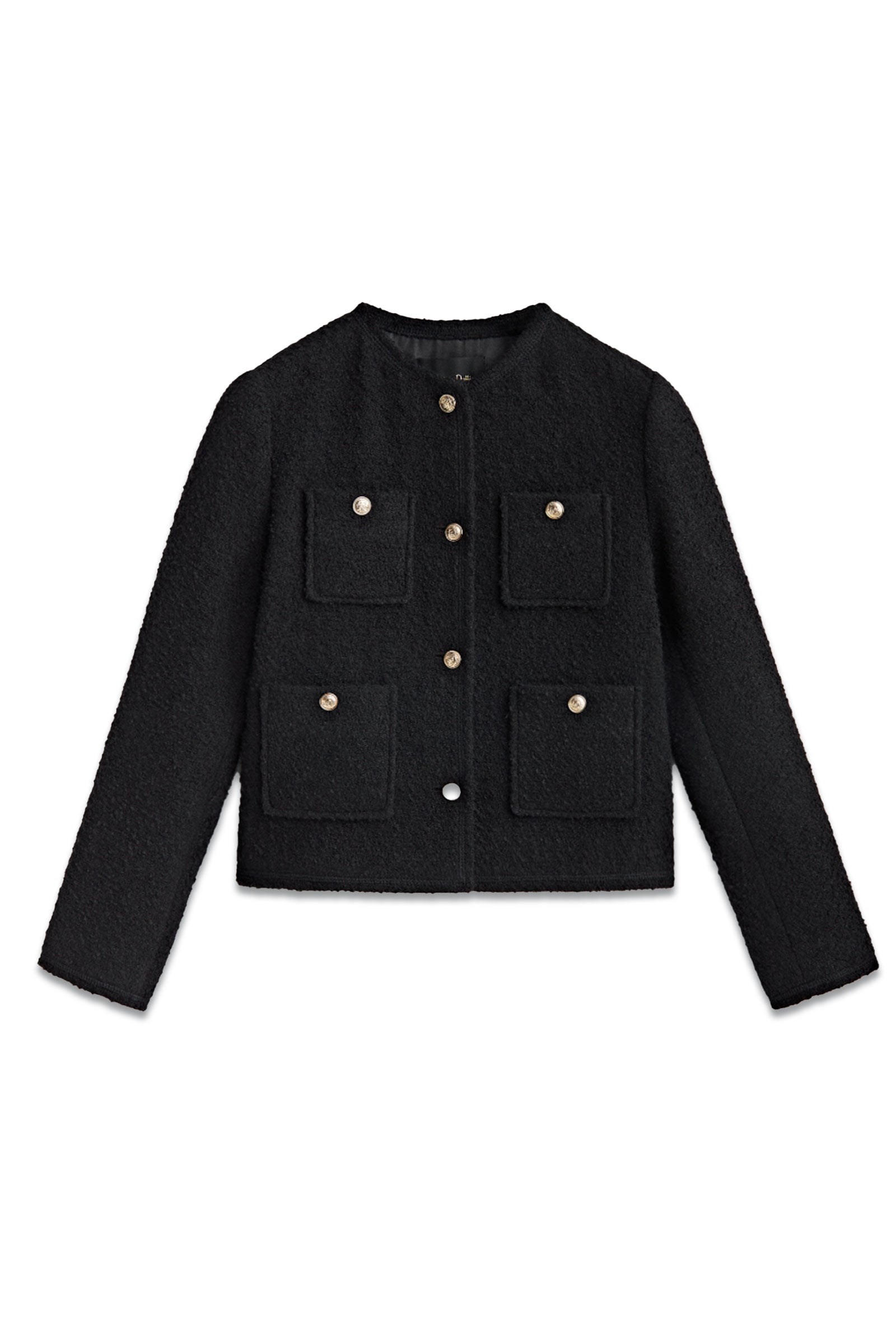 Textured Cropped Jacket with Four Pockets – Wardrobe Icons