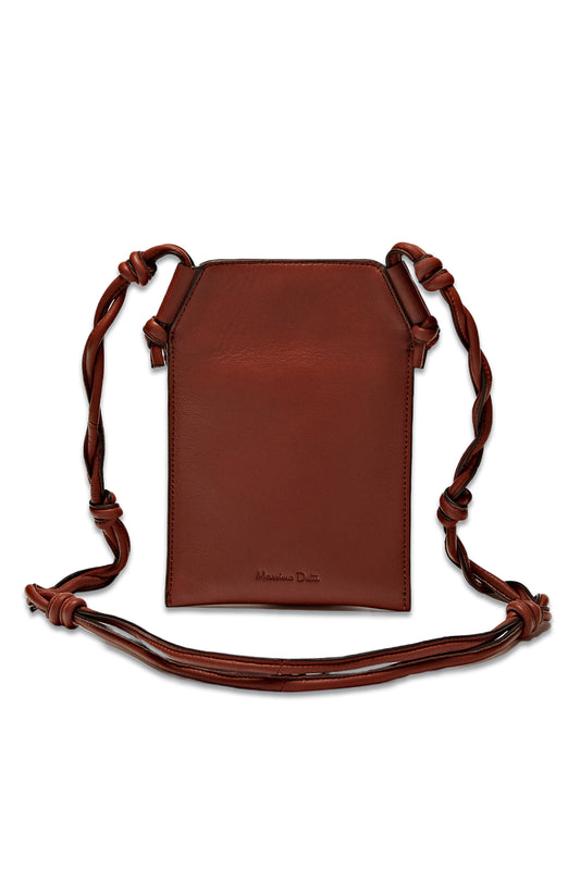 Leather Mini Crossbody Bag with Woven Strap
