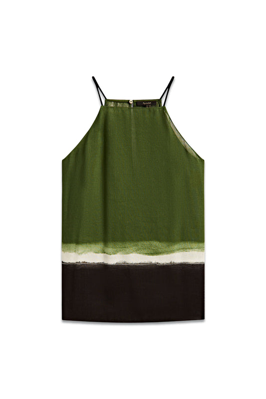 Strappy Top With Tie-dye Hem