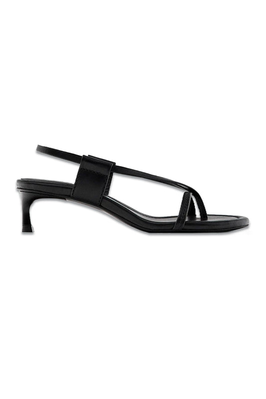 Heeled Sandals With Topstitching