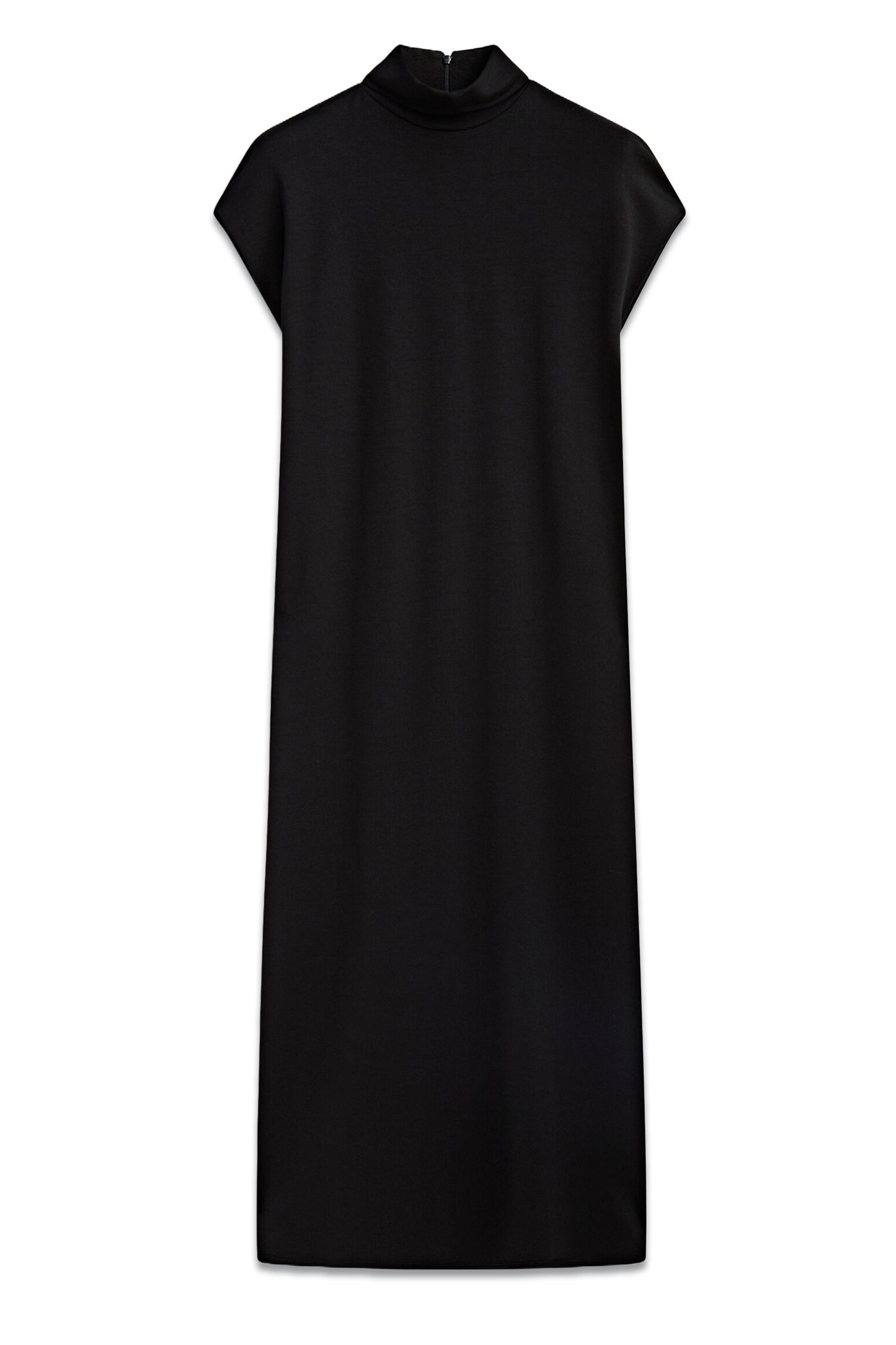 High Neck Midi Dress with Short Sleeves
