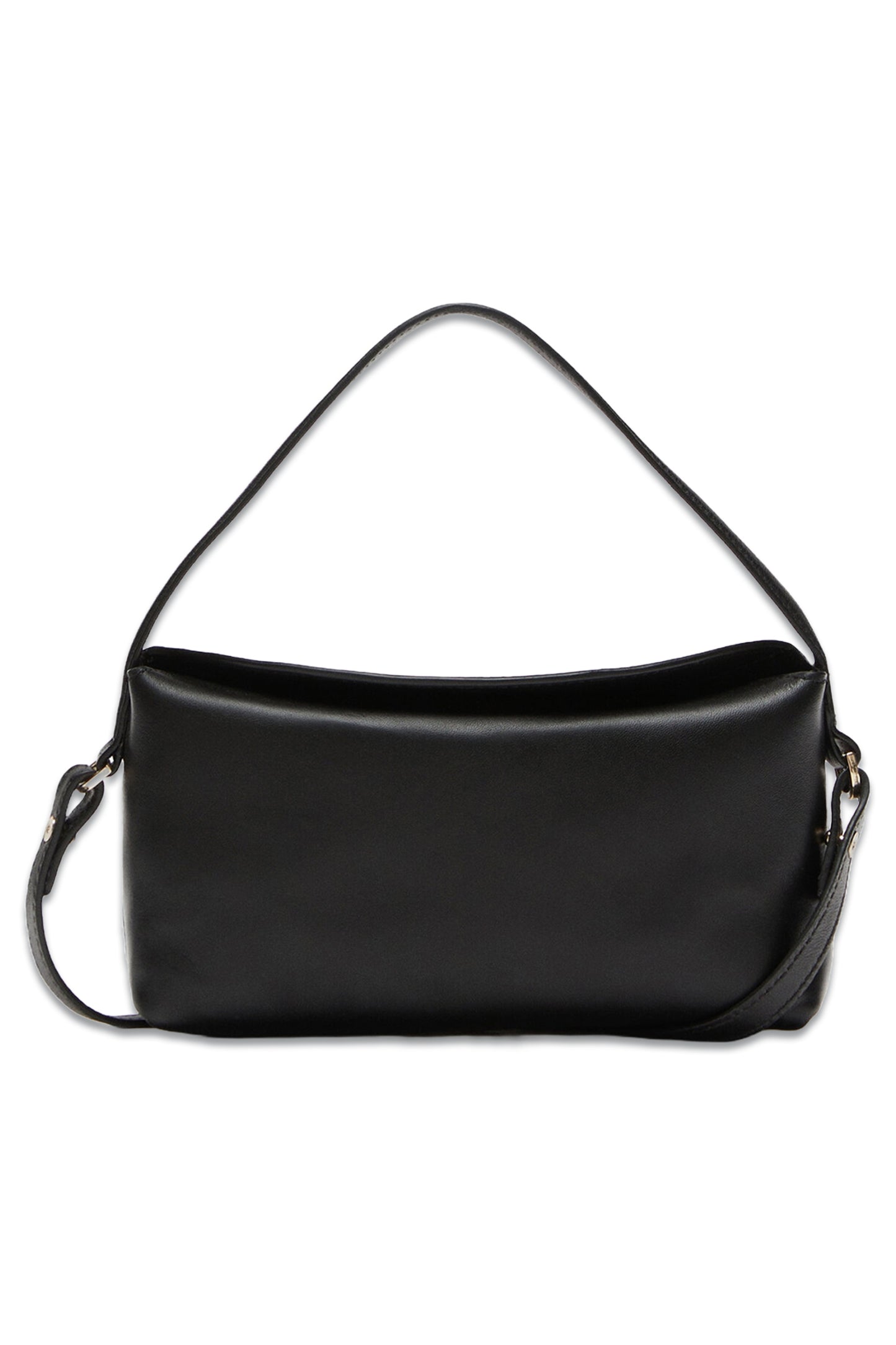 Rectangular Nappa Leather Crossbody Bag Black