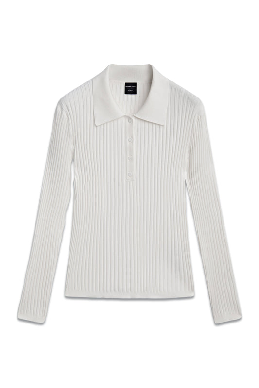 Ribbed Knit Polo Shirt - Studio