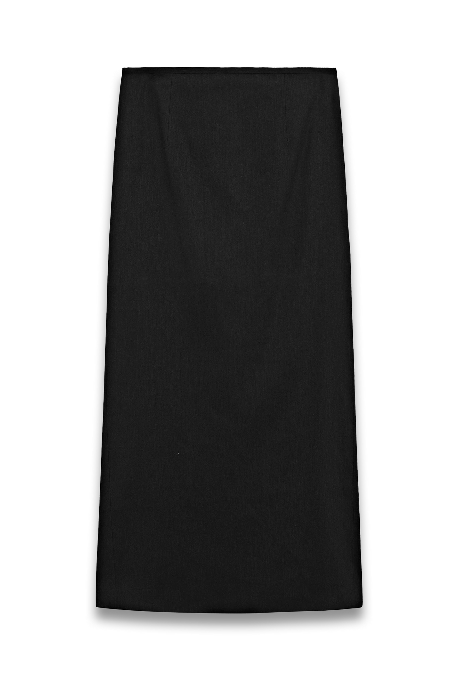 Straight Linen Blend Midi Skirt