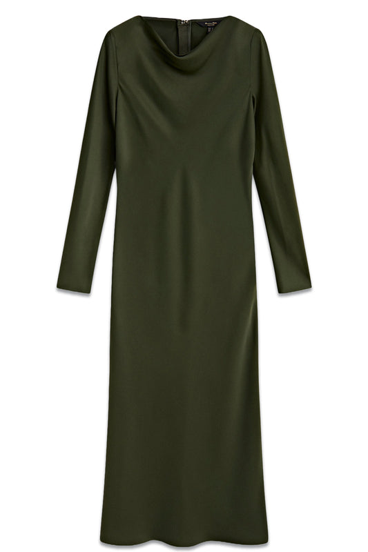 Long Sleeve Satin Dress