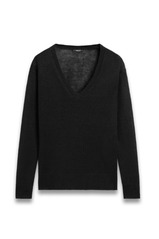 Linen V-Neck Knit Sweater