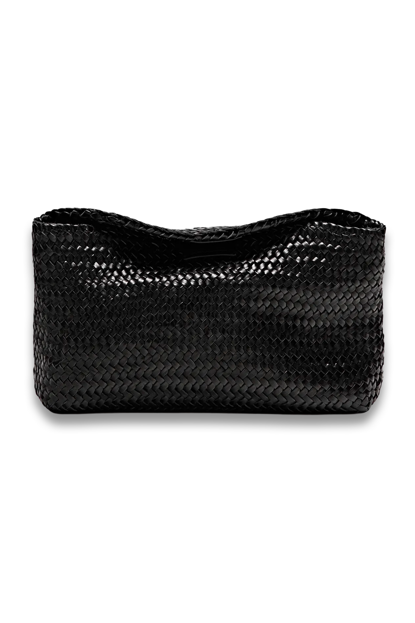Braided Nappa Leather Bag in Black