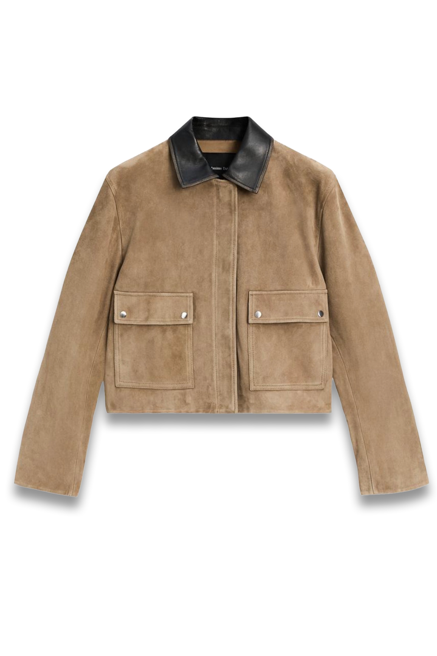 Contrast Suede Leather Jacket