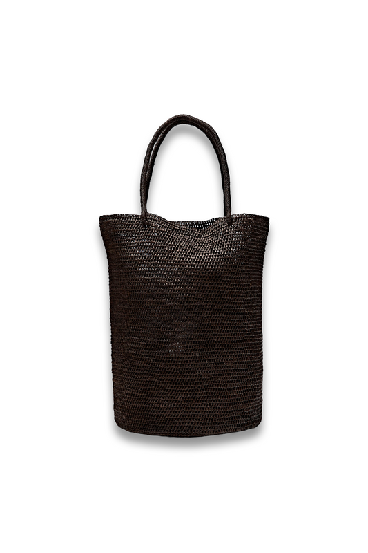 Raffia Bucket Tote Bag