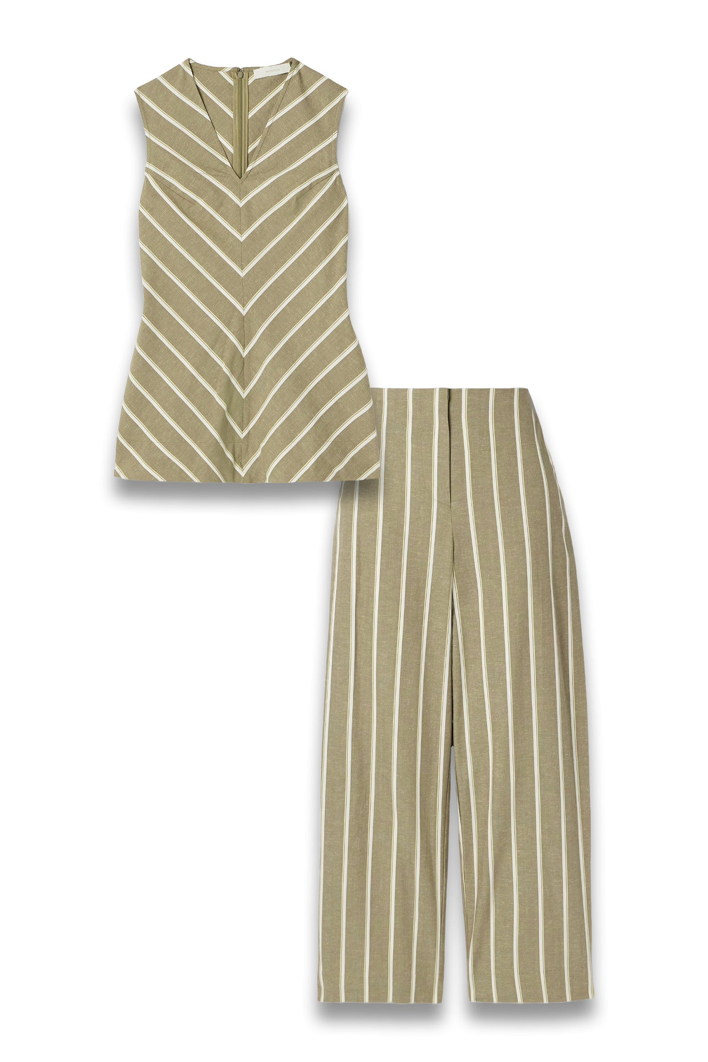 Marteret Striped Cotton and Linen-Blend Tank & Wide-Leg Pants
