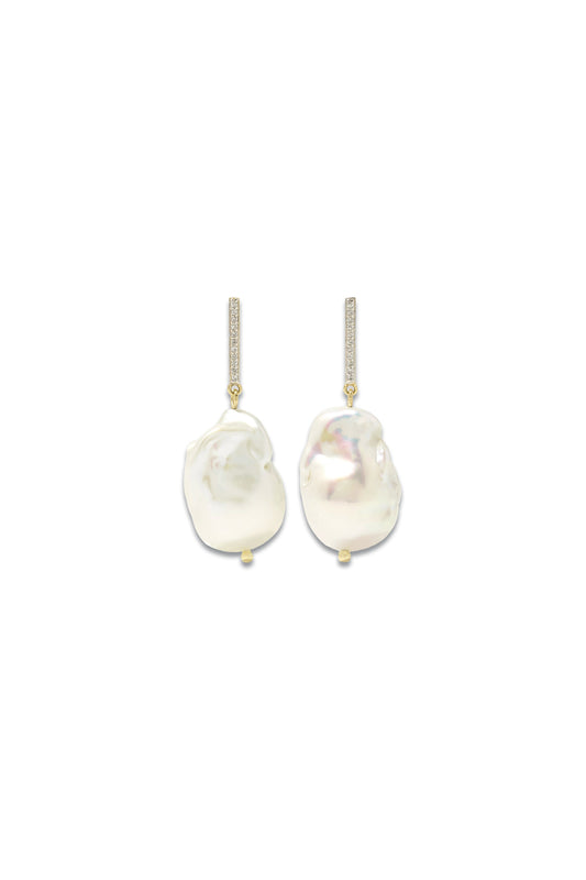 14-karat Gold, Pearl and Diamond Earrings