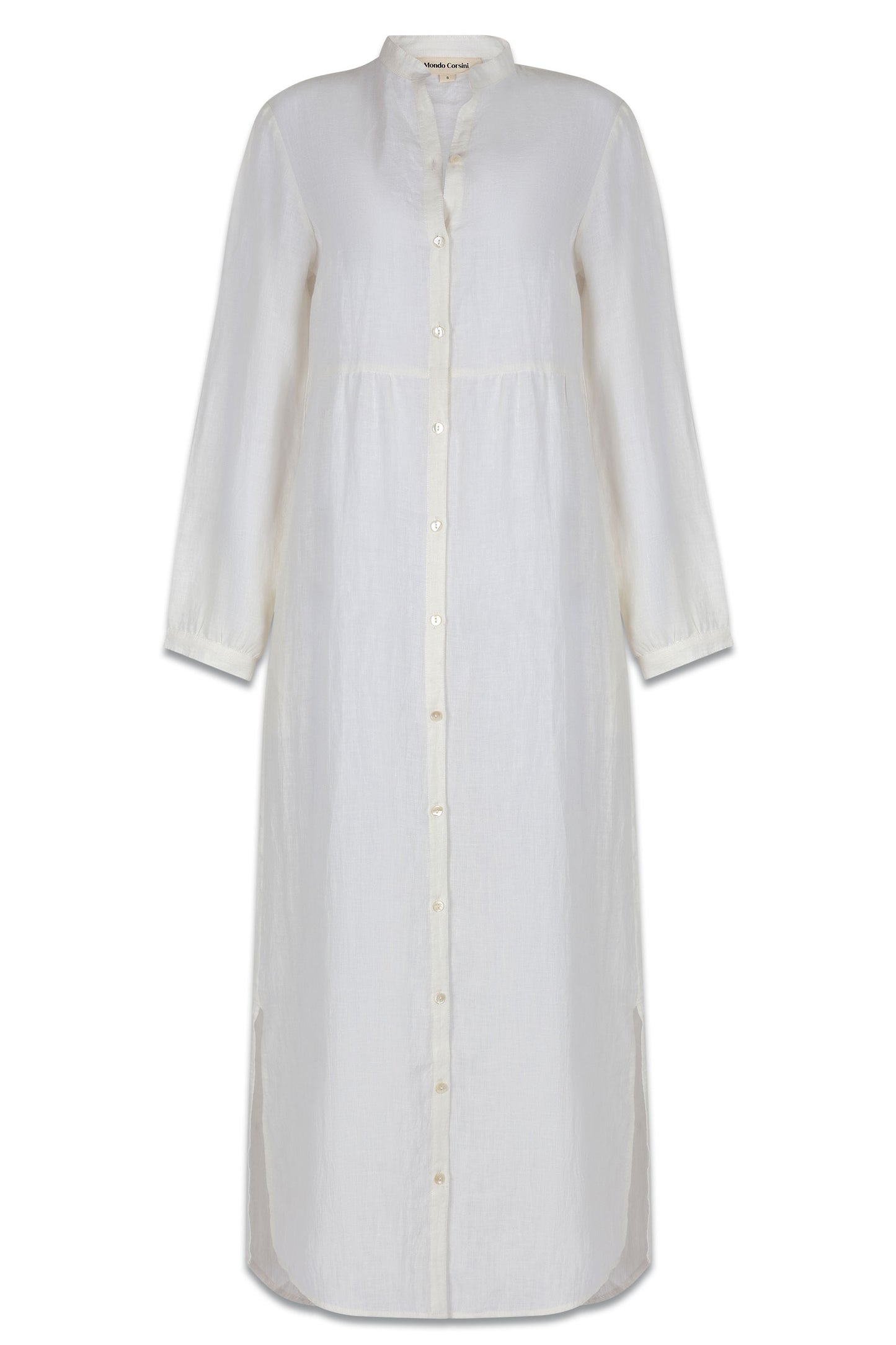 Matilde Long Shirt Dress Slimline In White