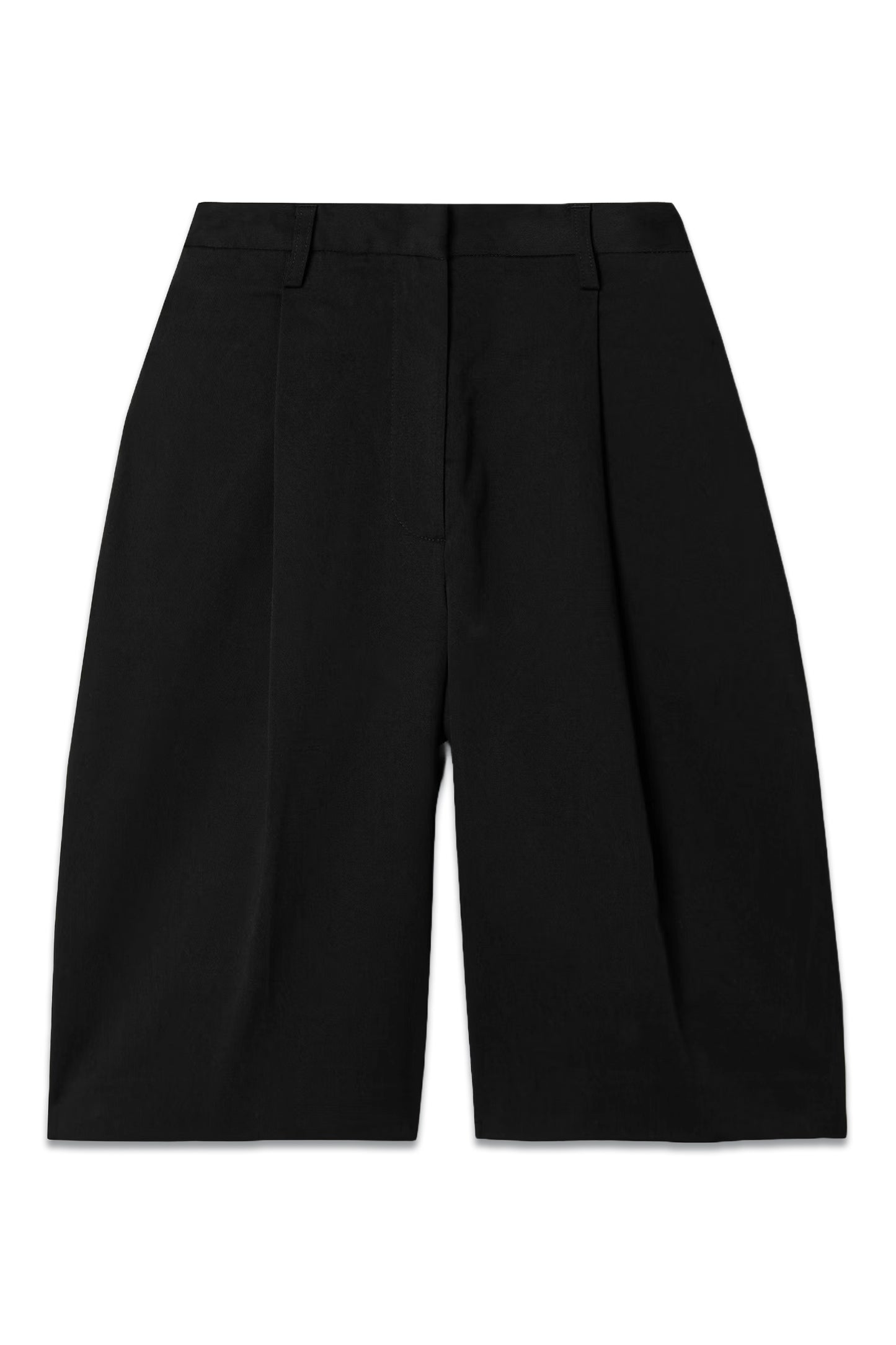 + NET SUSTAIN Pleated Organic Cotton-blend Twill Shorts