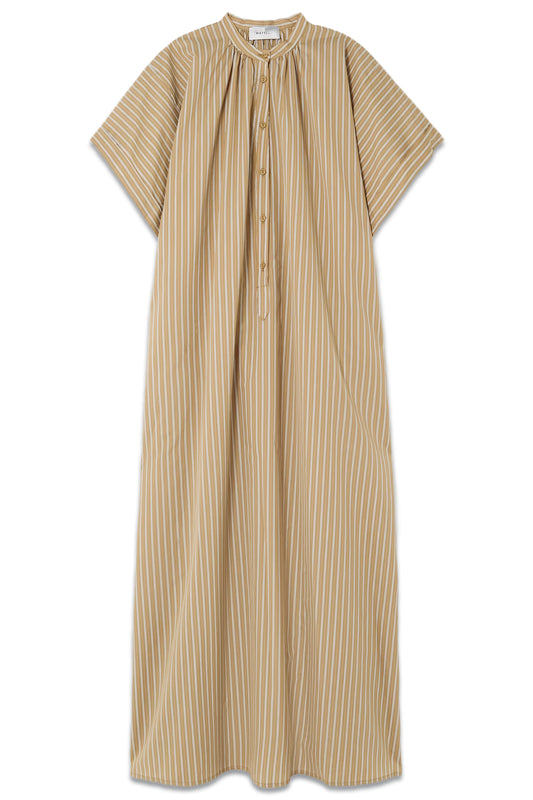 + NET SUSTAIN Striped Organic Cotton and Silk-blend Maxi Dress