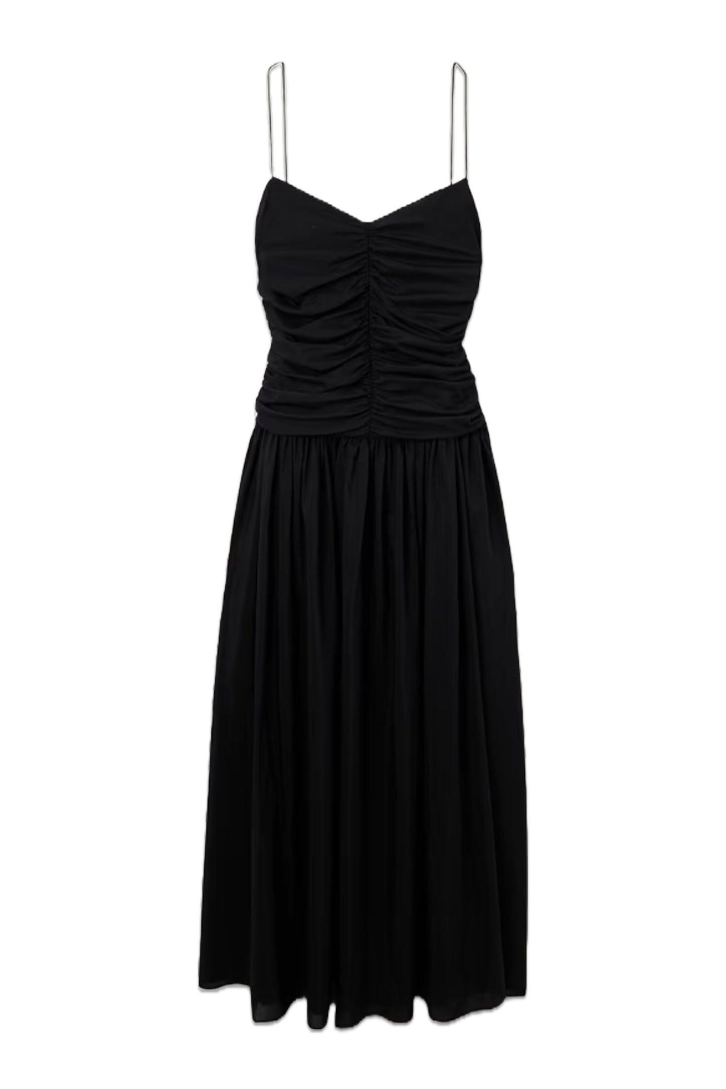 + NET SUSTAIN Gathered Pleated Organic Cotton and Silk-Blend Midi Dress