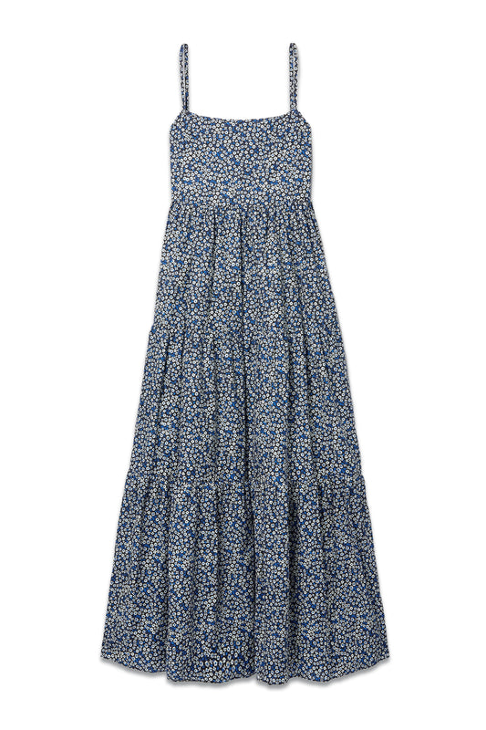 Tiered Floral-print Organic Cotton-poplin Maxi Dress