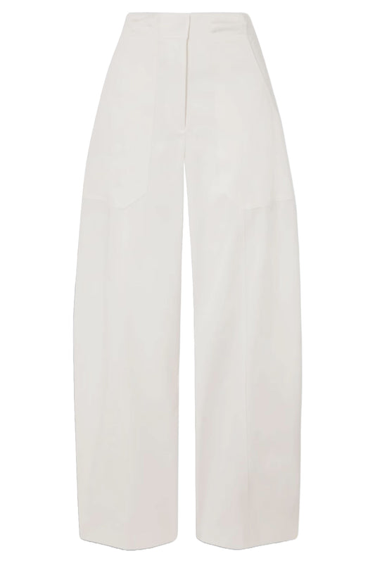 Paneled Cotton-Blend Straight-Leg Pants