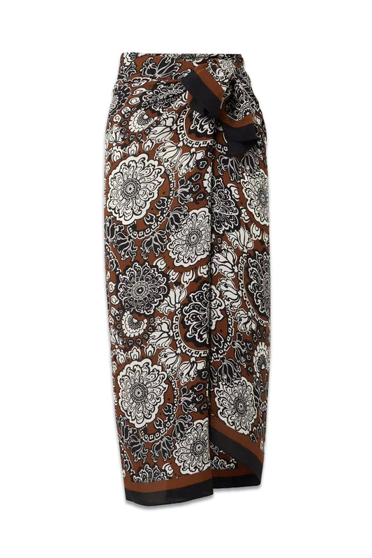 + NET SUSTAIN Printed Organic Silk-georgette Pareo