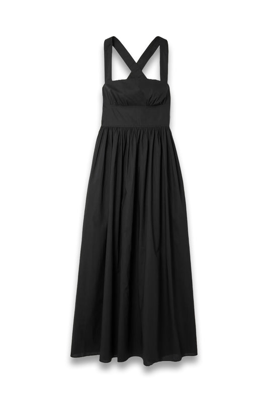 Gathered Organic Cotton Midi Dress