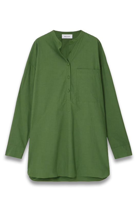 Oversized Organic Cotton-Poplin Mini Shirt Dress