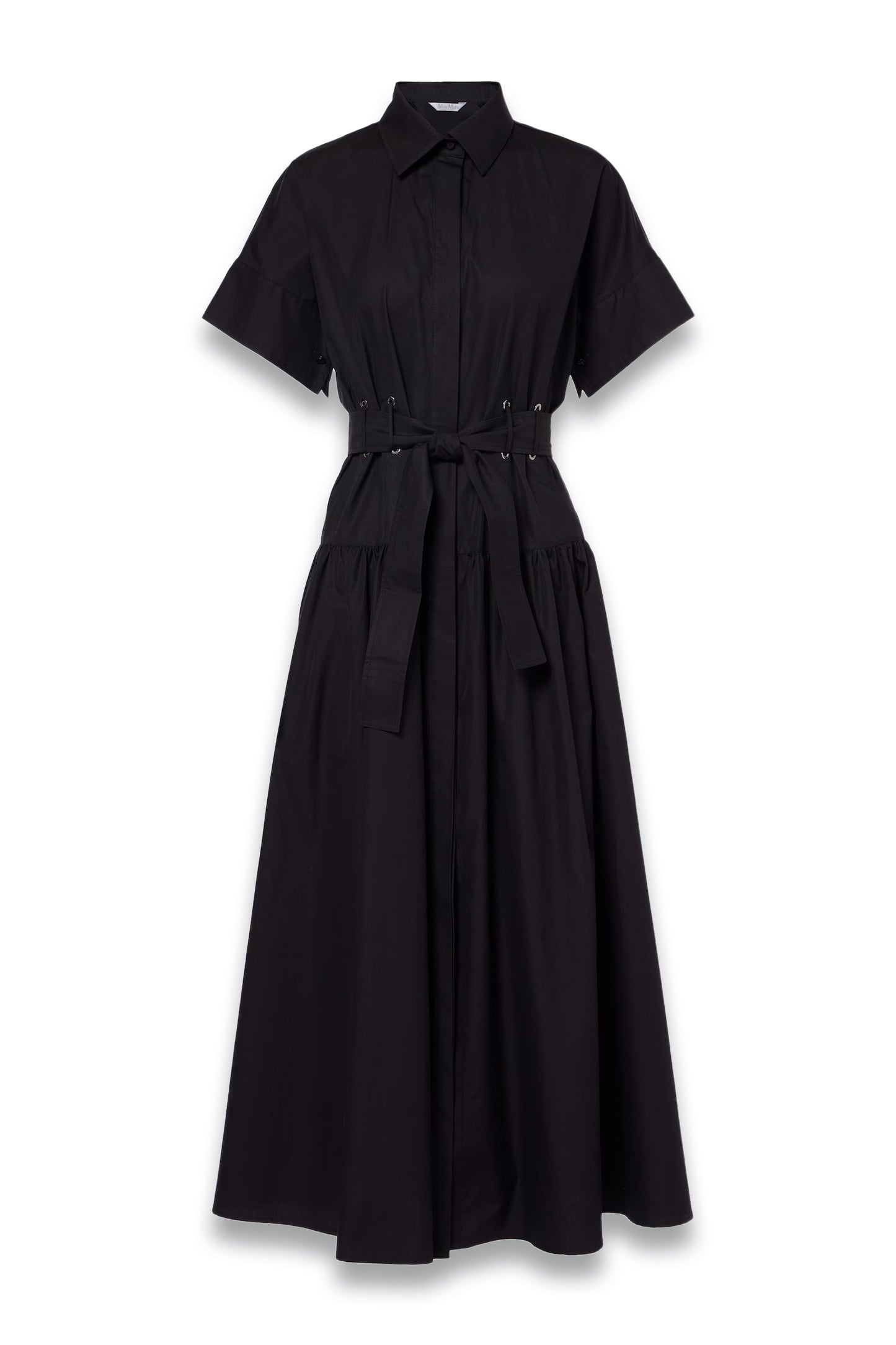 Agoraio Pleated Cotton Shirt Dress