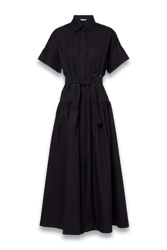 Agoraio Pleated Cotton Shirt Dress