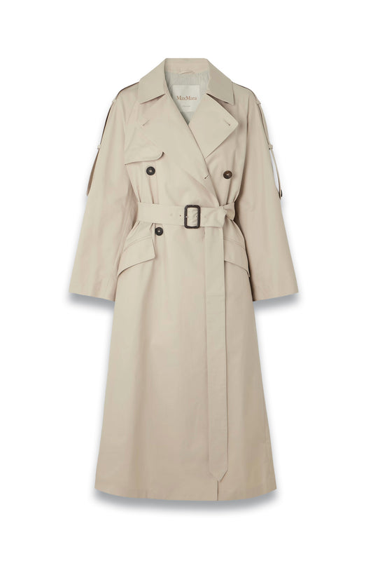 Delfino Double-breasted Belted Cotton-blend Twill Trench Coat