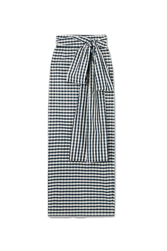 Bernard Bow-detailed Gingham Taffeta Maxi Skirt