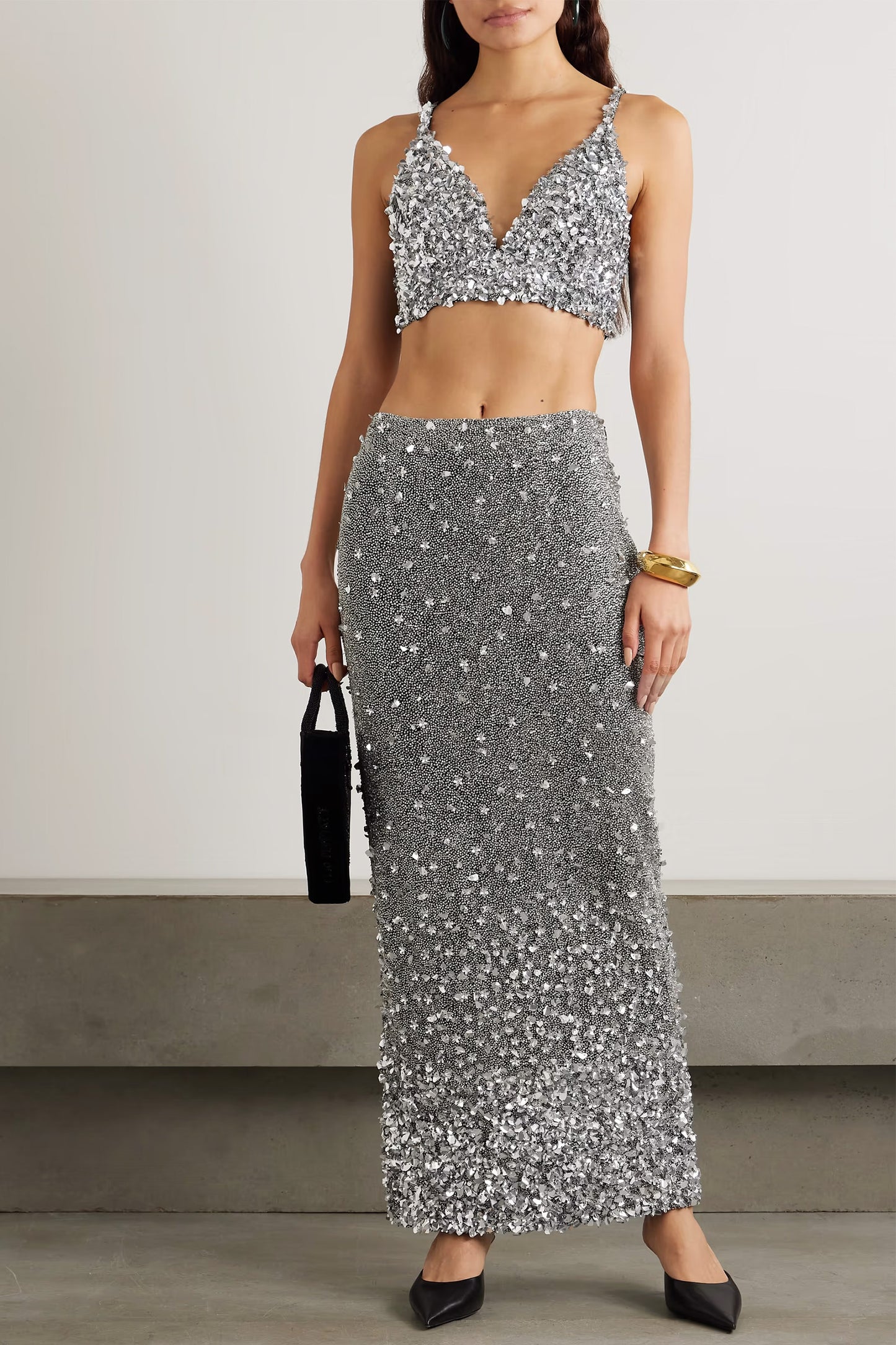 Midas Embellished Stretch-tulle Maxi Skirt