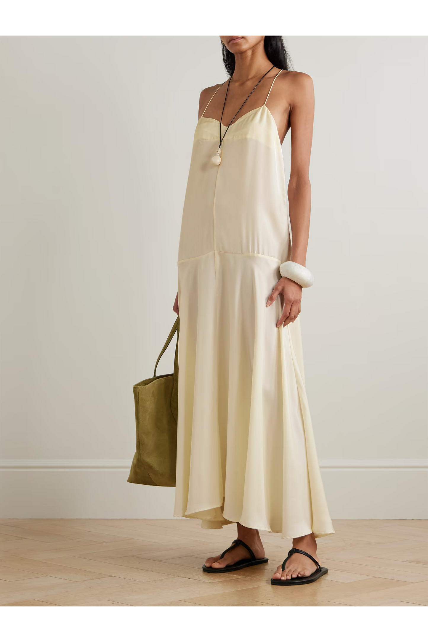 St. Agni Silk-twill maxi dress