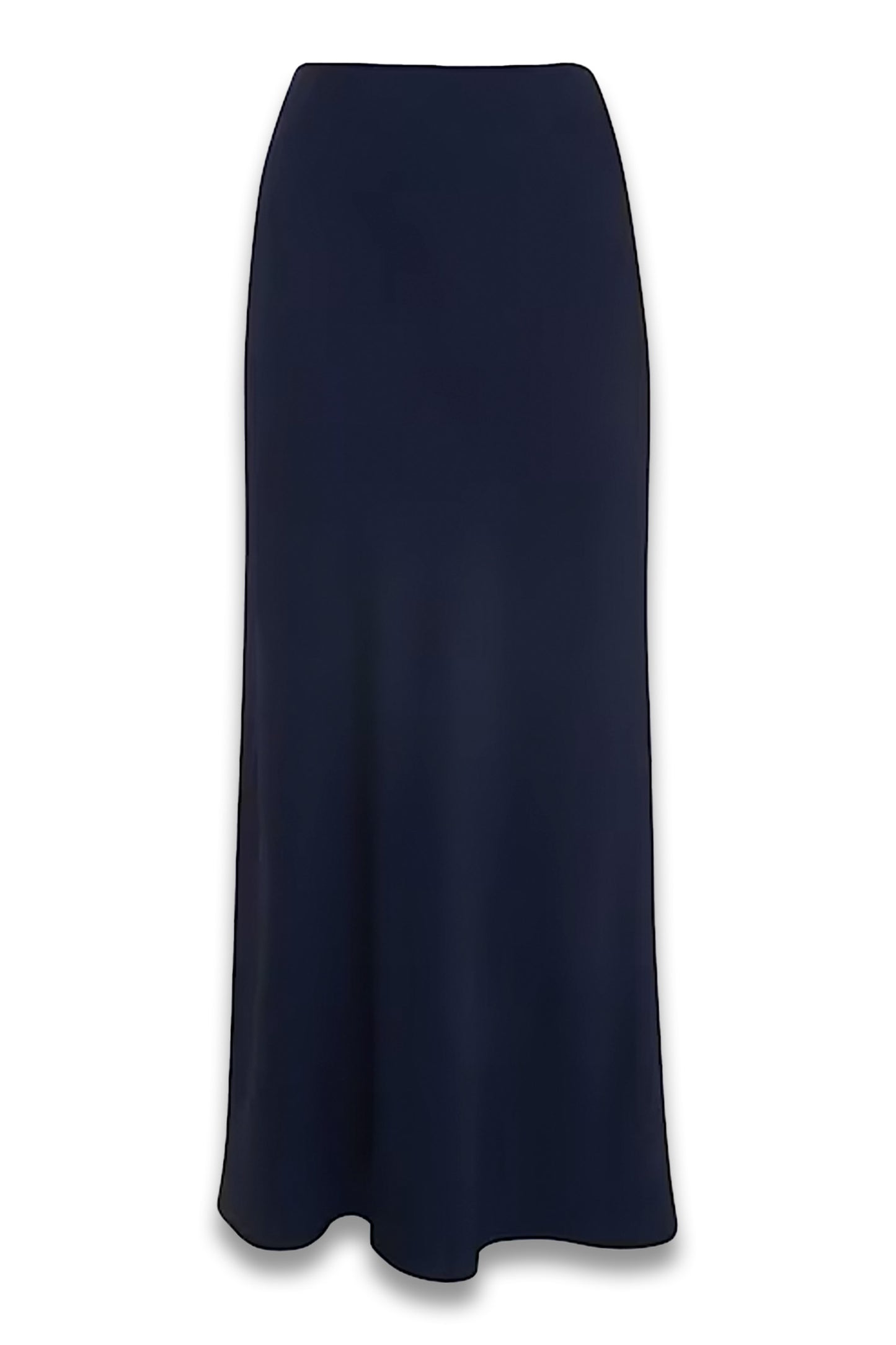 Navy Satin Bias Cut Skirt